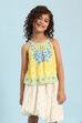 Yellow & White Floral Printed Top image number 5