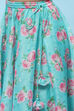 Blue Poly Chanderi Floral Printed Flared Lehenga Set image number 2