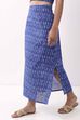Royal Blue Cotton Abstrast Printed Maxi Skirt image number 2