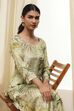 Green Modal Floral Printed Straight Kurta Set image number 7