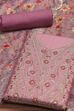 Teal Chanderi Unstitched Suit Set image number 1