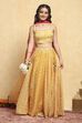 Yellow Polyester Lehenga Set
