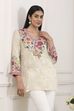 Pink Floral Printed Yoke Straight Kurti image number 0
