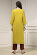 Yellow Cotton Hand Block Print Unstitched Suit Set image number 5
