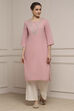 Blue Cotton Solid Straight Kurta image number 0