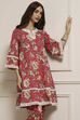 Pink Cotton Floral Straight Co-ord Set image number 3