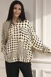 Ivory Viscose Asymmetric Printed Top image number 0