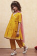 White Yarn Dyed Angrakha Anarkali Suit Set image number 3