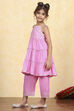 Pink Cotton Solid Tiered Kurta Set image number 3