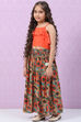 Red Viscose Straight Printed Kurta Set image number 3