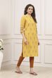 Green Cotton Straight Printed Kurta image number 4