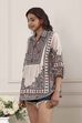 Brown Cotton Printed Straight Short Kurta image number 2