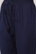 Blue Cotton Silk Straight Yarndyed Suit Set image number 2