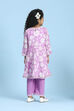 Purple Cotton Printed Kalidar Kurta Set image number 4