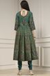 Off-White Cotton Printed Anarkali Suit Set image number 4