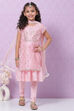 Pink Polyester Flared Printed Suit Set image number 0