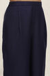 Navy Blue Pashmina Machine Embroidery Unstitched Suit Set image number 3
