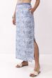 Blue Cotton Floral Side Slit Maxi Skirt image number 2