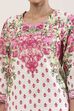 Pink and White Cotton Printed Straight Kurta Set image number 1
