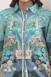 Green Cotton Printed Straight Shirt image number 1