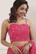 Pink Poly Georgette Printed Saree With Blouse image number 1