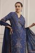 Red Cotton Printed Straight Suit Set image number 7