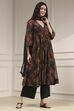 Charcoal Black Printed Gathered Suit Set image number 5