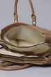 Brown PU Solid Structured Handheld Bag image number 5