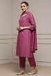Lime Cotton Blend Printed Straight Suit Set image number 3