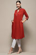 Rust Solid Regular Fit Straight Kurta