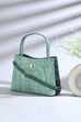 Green PU Paisley Structured Handheld Bag image number 0