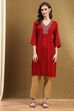 Black Solid Gathered Straight Kurta image number 5