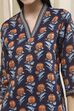 Teal Cotton Printed Straight Kurta image number 1