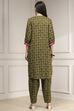Indigo Blue Printed Straight Suit Set image number 4
