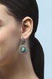 Turquoise Gold-Plated Kundan Studded Danglers image number 3