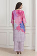 Green Abstract Printed Straight Suit Set image number 4