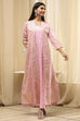 Earthy Brown Printed Layered Cape Dress image number 2