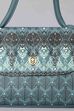 Teal Blue PU Printed Structured Satchel Bag image number 6