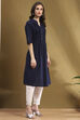 Pink Cotton Solid Pleated A-Line Kurta image number 4