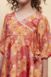 Turquoise Angrakha Printed Flared Suit Set image number 1