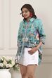 Green Cotton Printed Straight Shirt image number 2