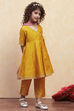 White Yarn Dyed Angrakha Anarkali Suit Set image number 5