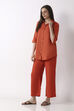 Berry Maroon Solid Straight Palazzos image number 0