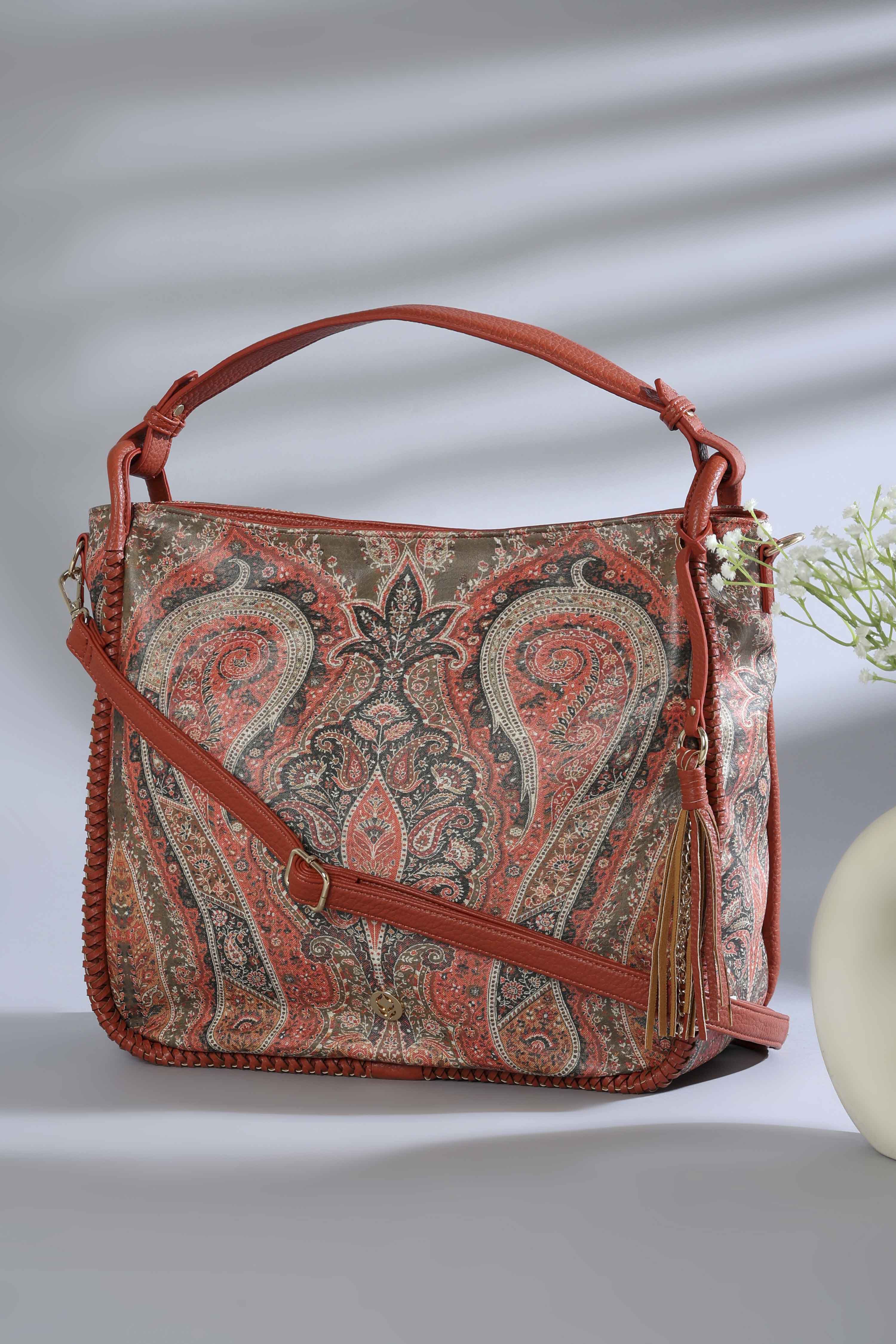 Tan Brown PU Structured Hobo Bag image number 0