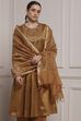 Copper Cotton Gathered Dyed Suit Set image number 7