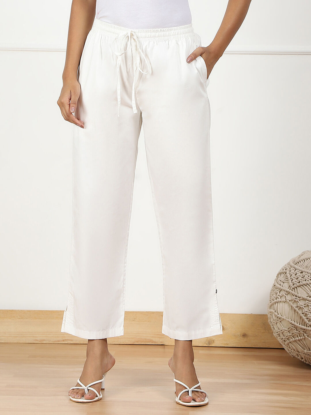 Fuschia Cotton Straight Pant image number 4