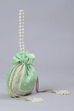 Green Fabric Floral Embellished Potli image number 3