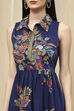 Indigo Cotton Floral Tiered Dress image number 1