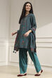 Brown Printed Straight Suit Set image number 3