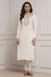 Black Acrylic Solid Straight Winter Kurta image number 5
